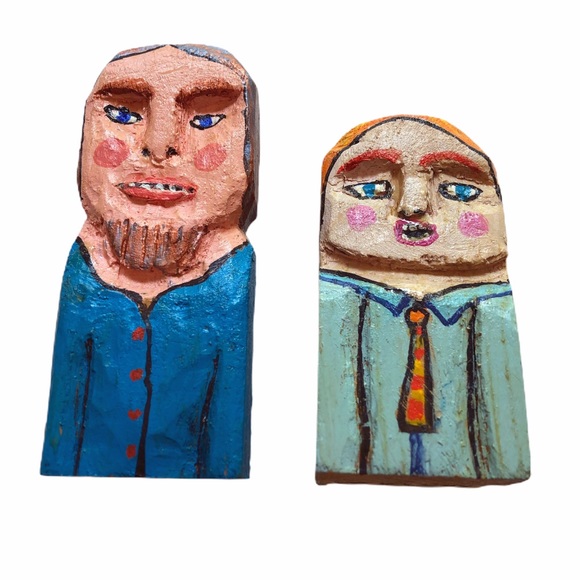 Outsider Folk Art Claude Utley “Mojo 1” & “Mojo 2” 1999